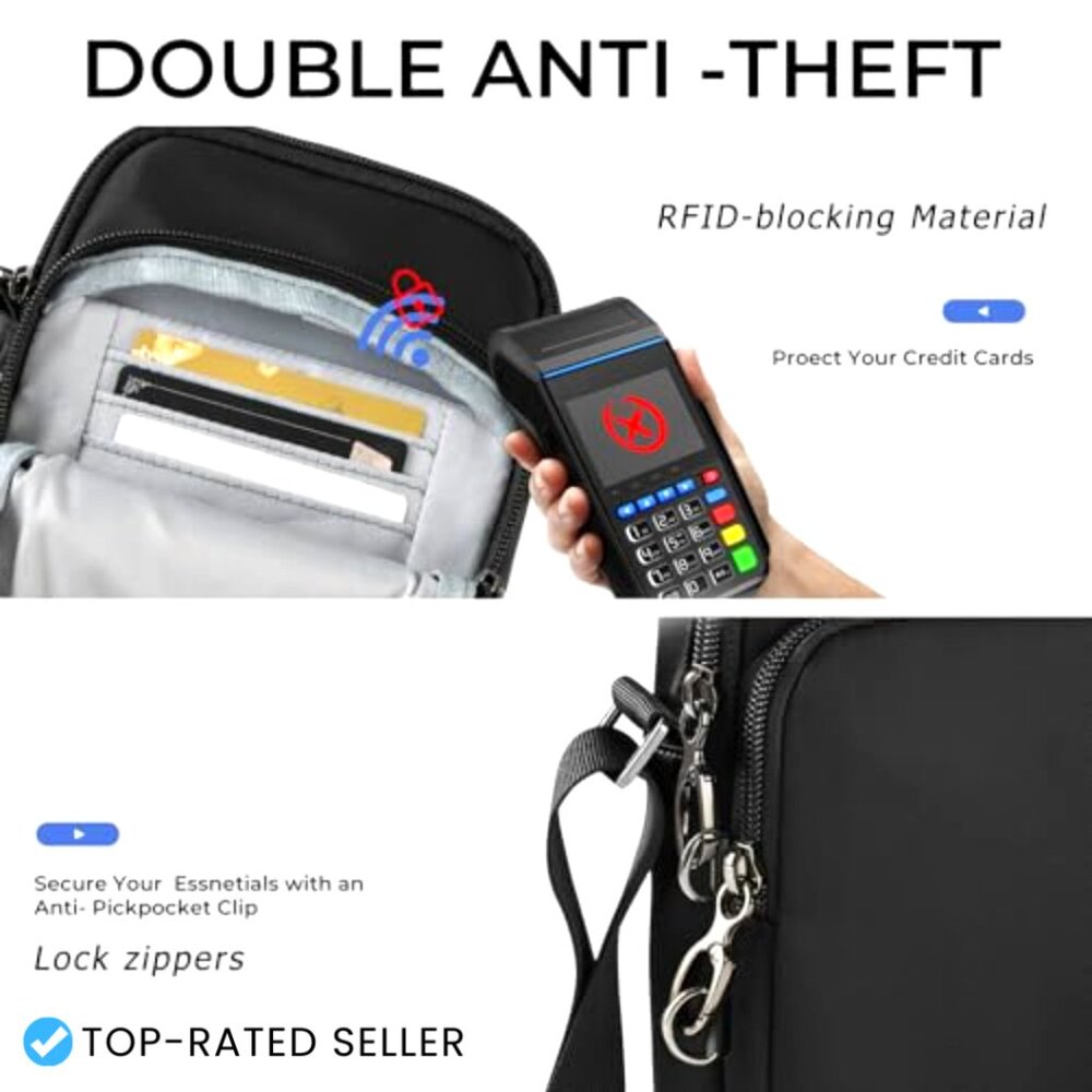 Anti-Theft Crossbody Sling Backpack Mini Shoulder Bag RFID Blocking Travel - Picture 3 of 7
